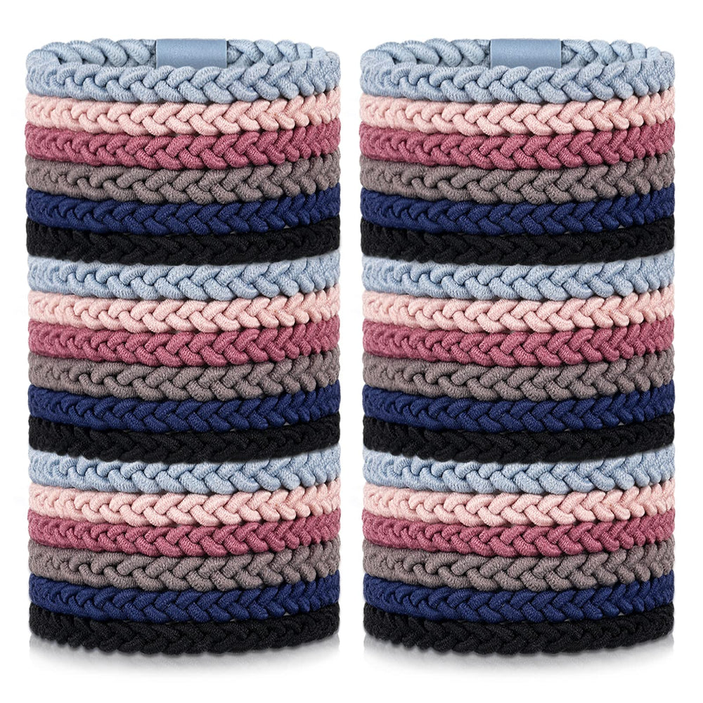 Xinnun 48pcs braided hair ties pack in bright colors for secure, comfortable ponytails.