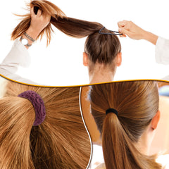 Xinnun pony tail holder set stays secure while braiding or bun styling.