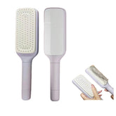 Xinqirity self-cleaning brush with retractable bristles for quick hair removal and easy cleanup.