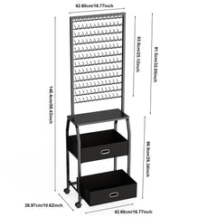 XINTUO braiding hair rack with drawers provides ample storage for extensions and tools.