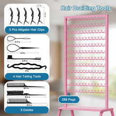 XINTUO multi-tier peg system separates extensions to prevent tangling during braiding.