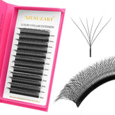 XIUSUZAKI lash extensions 6D tray with mixed 8-15mm lengths for versatile looks.