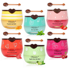 Xiuxixu bee lip balm honey pot jar closeup highlighting hydrating formula for smooth lips.