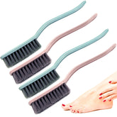 Xjinmin nail brush curved pink handle for comfortable grip and precise scrubbing.