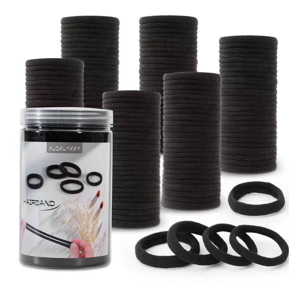 XLQXLYXXY 200-pcs black hair ties pack for daily secure ponytails and quick styling.