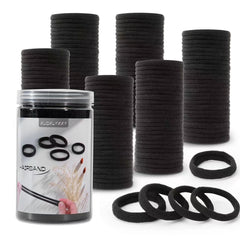 XLQXLYXXY 200-pcs black hair ties pack for daily secure ponytails and quick styling.
