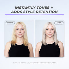 XMONDO Hair Supernova Blonde Toning Foam dispense shows easy application on damp hair.