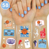 xo, Fetti basketball temporary tattoo foil sheets for party favors and decorations.