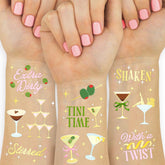 xo, Fetti tattoos olives design adds festive cocktail vibes for parties.