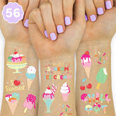 xo, fetti ice cream tattoos - sundae designs for festive party fun.