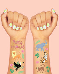 xo, Fetti jungle tattoos highlight toucans and lions for vibrant decorations