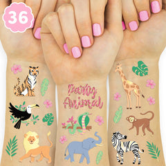 xo, Fetti jungle tattoos two sheets featuring 36 designs for party favors