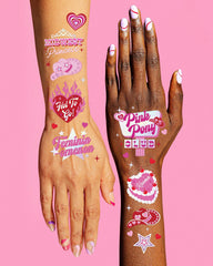 xo, Fetti pink pony club hearts tattoos playful touch