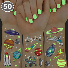 xo fetti space planets glow tattoos collection for glow-in-the-dark party favors