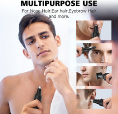 XOOMRSCP nose trimmer ink black rotation head closeup for painless trimming