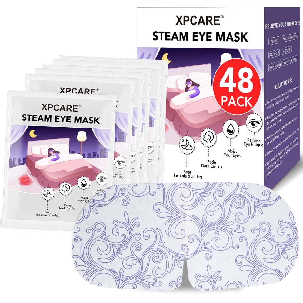 XPCARE 48-pack steam eye mask pack for on-the-go care.
