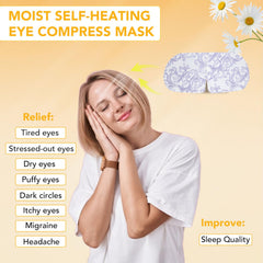 XPCARE steam eye mask temperature view showing 104-113F warmth for soothing relaxation.