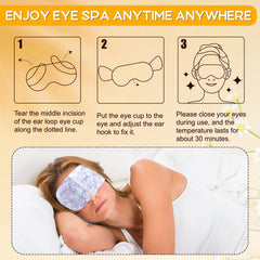 XPCARE steam eye mask vapor close-up shows gentle vapor soothing tired eyes after screen time