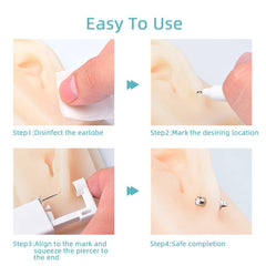 XSHM ear piercing kit includes alcohol pads and marker for precise placement.