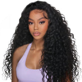 XSY half wig worn by model for natural deep wave look and easy daily styling