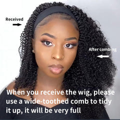 XSY headband wig model wearing demonstrates easy, hands-free wear for everyday looks.