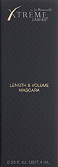 Xtreme Lashes Length and Volume Mascara wand on lashes for clump-free volume