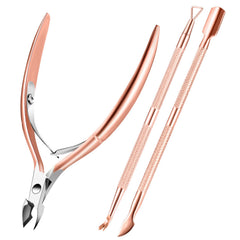 XUNXMAS cuticle-trimmer with rose gold handle delivering precise grooming for nails.