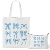 Y1tvei Blue Bows tote bag offers spacious storage for daily essentials.