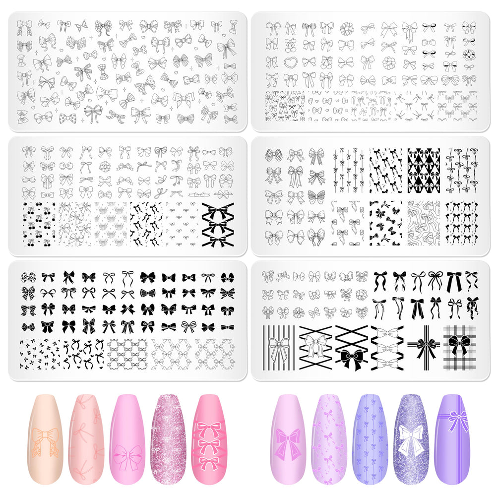 Y1tvei Bowknot plate pattern 1 enables precise, chic nail art ideas.