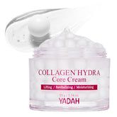 YADAH Collagen Hydra Core Cream jar closeup showing rich texture for deep hydration.