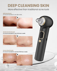 Yagetu pore vacuum three suction levels demonstrate customizable cleansing intensity.