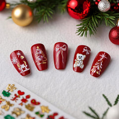 Yakomon Christmas nail art stickers snowflake design ready for holiday nails.