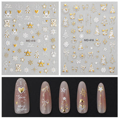Yakomon nail sticker application process with tweezers for precise placement.