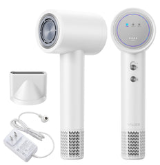 YALICE cordless hair dryer front view, travel-ready design for on-the-go styling.