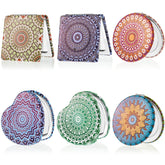 Yalikop mandala square pocket mirror with double magnification for precise makeup touch-ups.