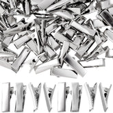 YALOJE metal alligator clip in silver, close-up shows durable finish for styling.