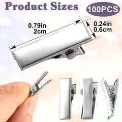 YALOJE small alligator clip, 2cm size, lightweight grip for fine hair.