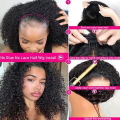 yamduly half wig water-wave side view highlights density and movement