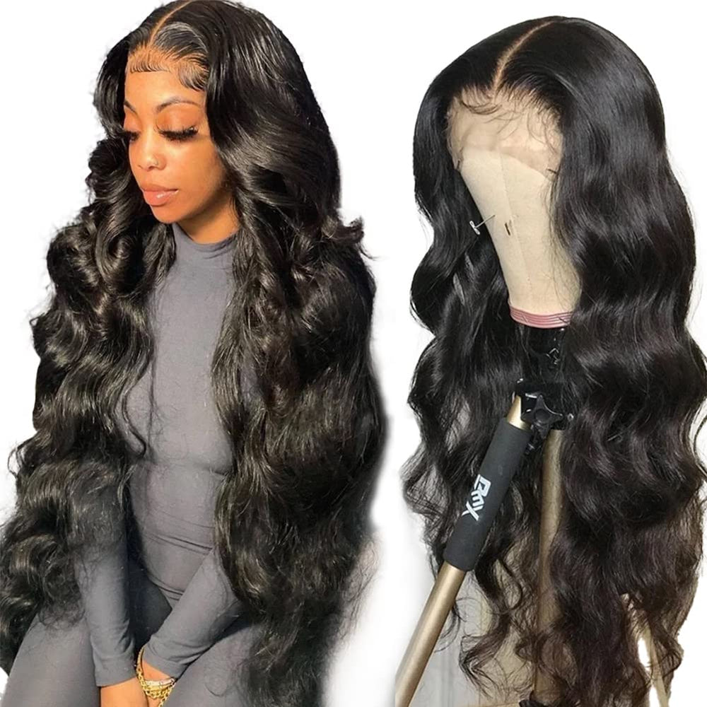 Yamikk 13x5 body wave lace front wig front view for natural hairline styling versatility