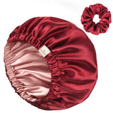 YANIBEST adjustable satin bonnet front view for secure fit and frizz protection.