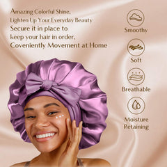 YANIBEST bonnet shows adjustable elastic band for secure all-night wear