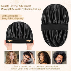YANIBEST Silk Bonnet close-up satin weave emphasizes gentle, friction-reducing protection for curls.