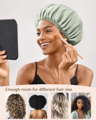 YANIBEST shower cap close-up of elastic band showing secure, comfortable fit.