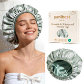 Yanibest shower cap waterproof outer layer keeps hair dry during shower