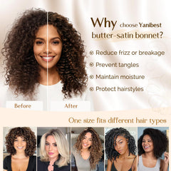 YANIBEST Silk Bonnet double-layer protection for curls and moisture retention