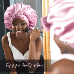 YANIBEST silk bonnet front bow style highlighting versatile night-prep look.