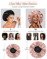 YANIBEST bonnet worn at night for curly-hair care and protection.