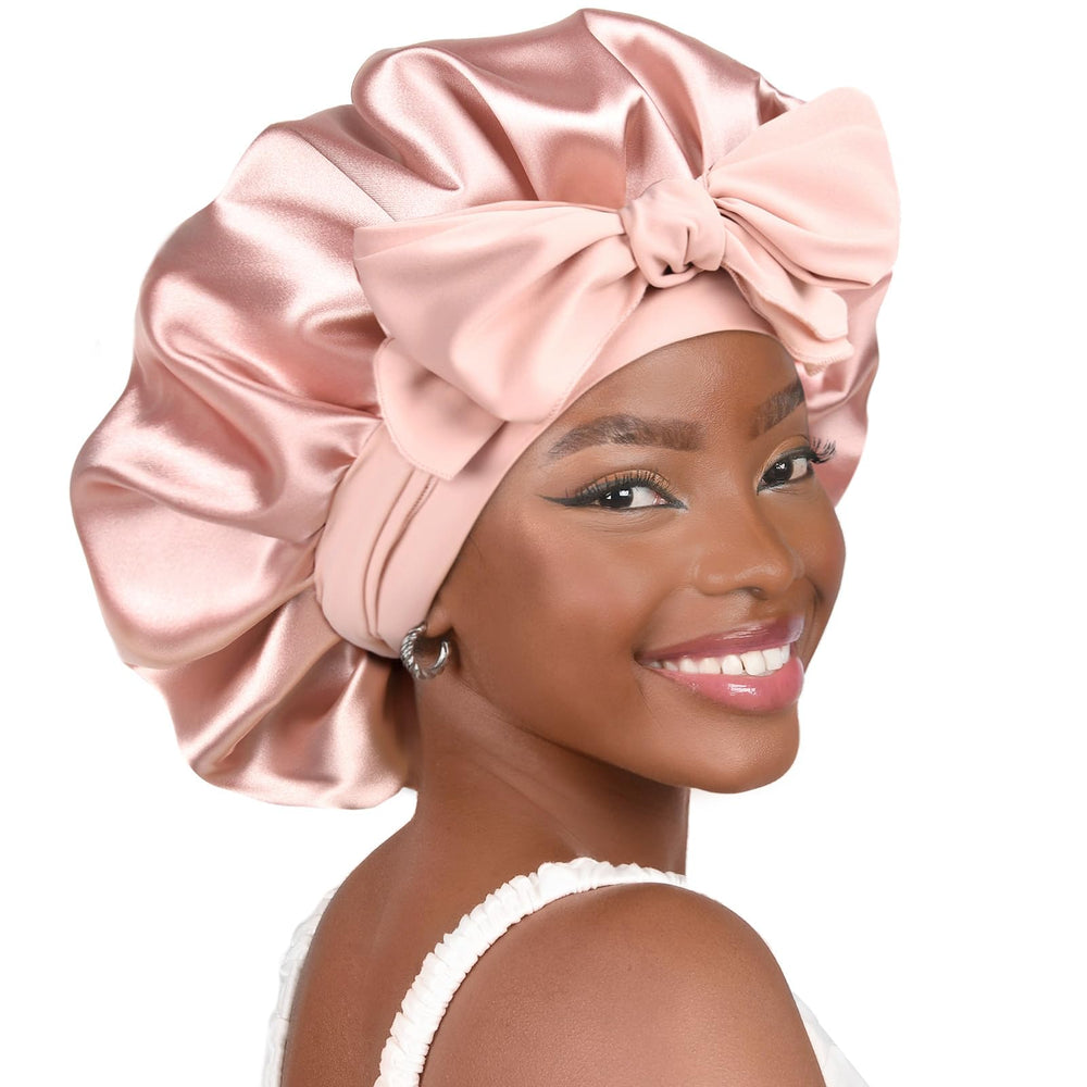 YANIBEST silk bonnet sleep-cap offers luxurious softness for overnight hair protection.