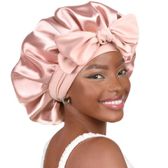 YANIBEST silk bonnet sleep-cap offers luxurious softness for overnight hair protection.
