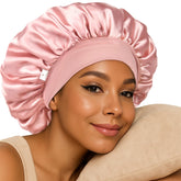 YANIBEST silk bonnet close-up of soft fabric guarding hair from friction during sleep.